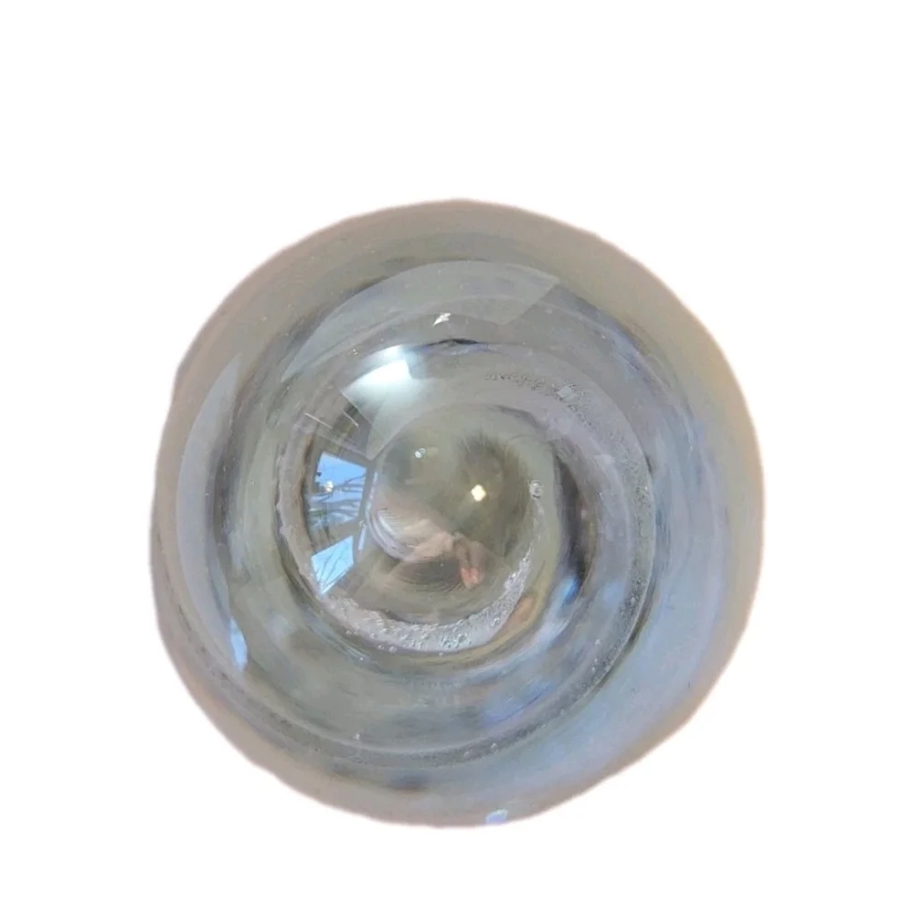 Elegant Glass Egg with Swirl Design Paperweight